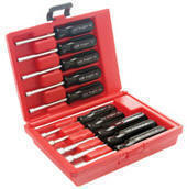Cooper - 10-Piece Metric Drilled Shaft Nutdriver Kit in Red Plastic Case Metric