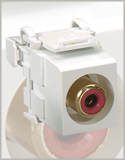 Leviton - 40735-R** - RCA-110 Connector QuickPort Adapter with choice of Almond, Black, Grey, Ivory White, or Light Almond inner barrel color